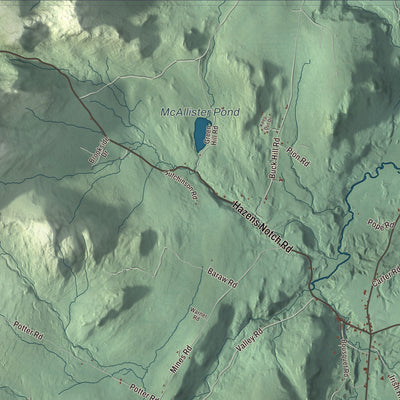 Terrain and local geography detail from the Lowell, Vermont map