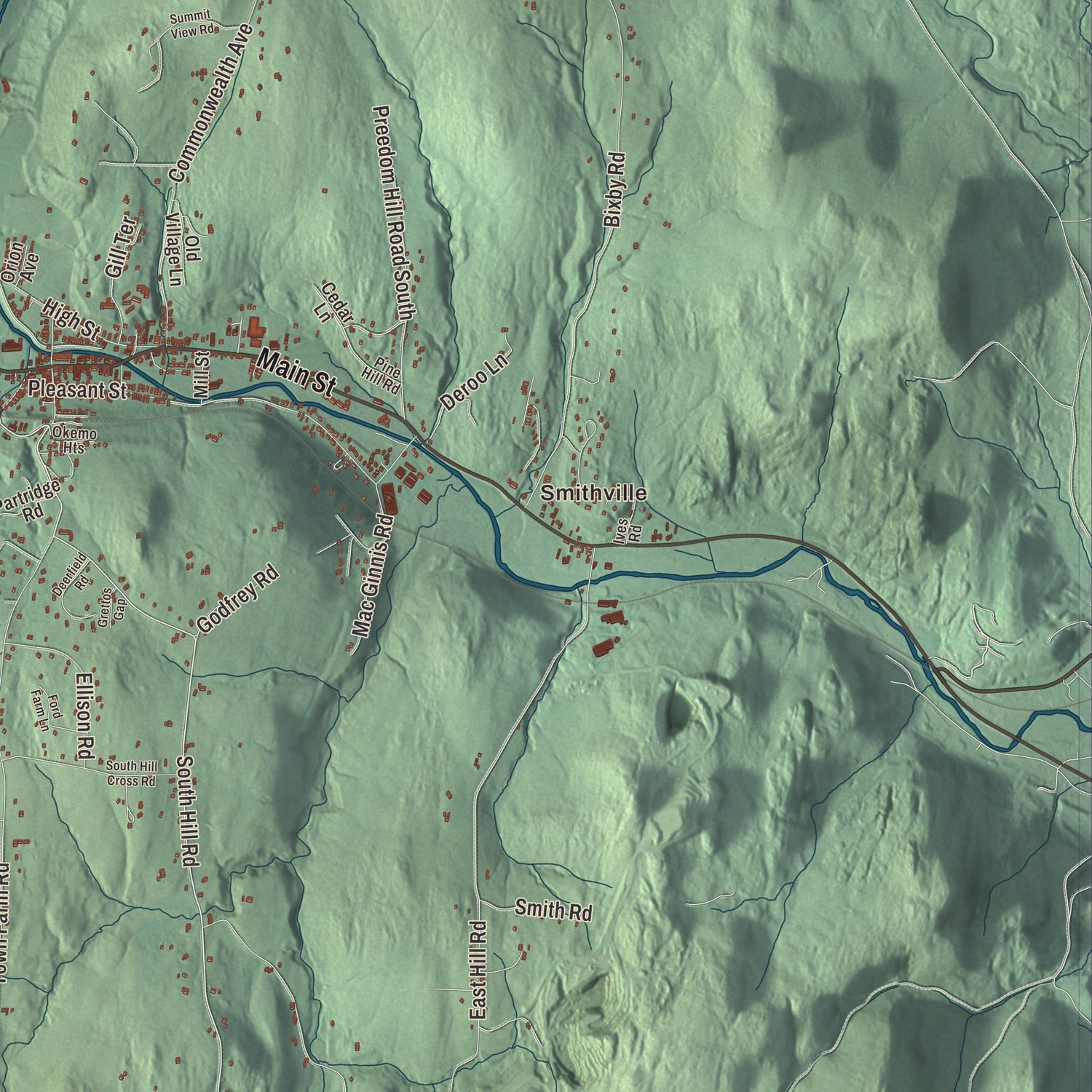 Street and neighborhood detail from the Ludlow, Vermont map