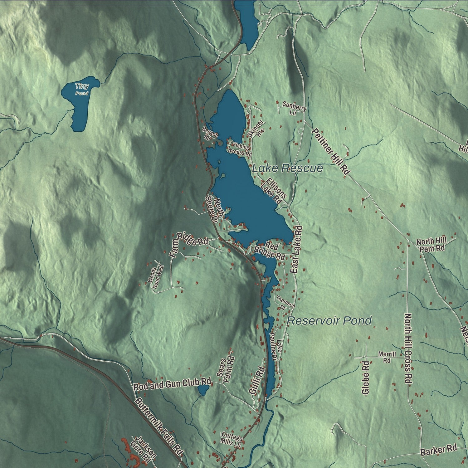 Terrain and local geography detail from the Ludlow, Vermont map