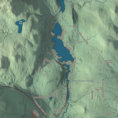 Terrain and local geography detail from the Ludlow, Vermont map