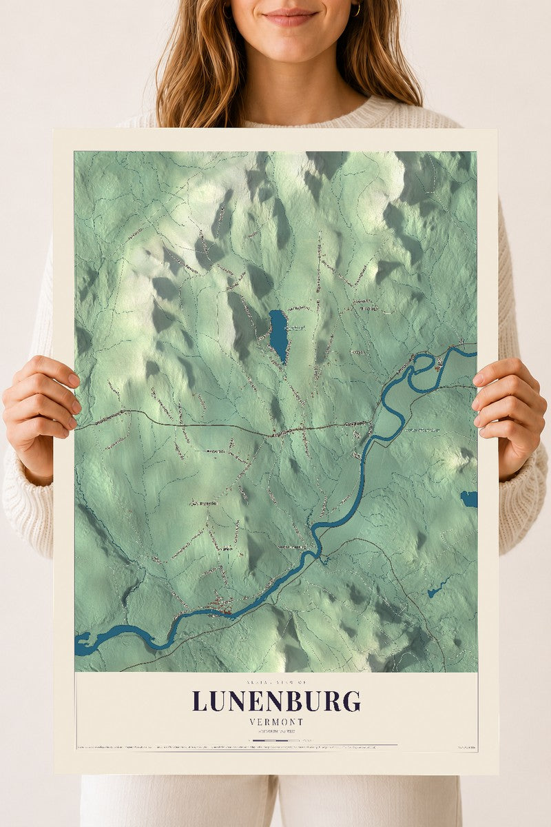 Lunenburg, Vermont map print - 18 x 24 archival matte print