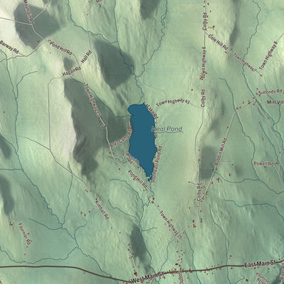 Terrain and local geography detail from the Lunenburg, Vermont map