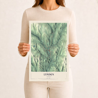 Lyndon, Vermont map print - 12 x 18 archival matte print