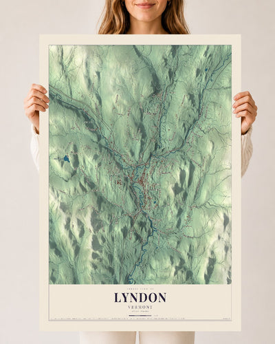 Lyndon, Vermont map print - 24 x 36 archival matte print