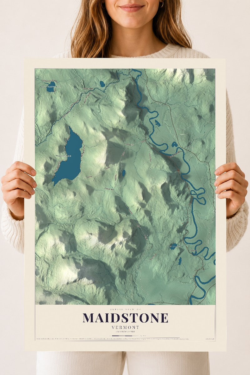 Maidstone, Vermont map print - 18 x 24 archival matte print