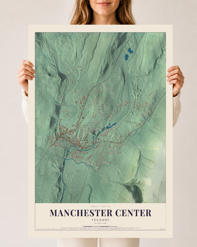 Manchester Center, Vermont map print - 24 x 36 archival matte print