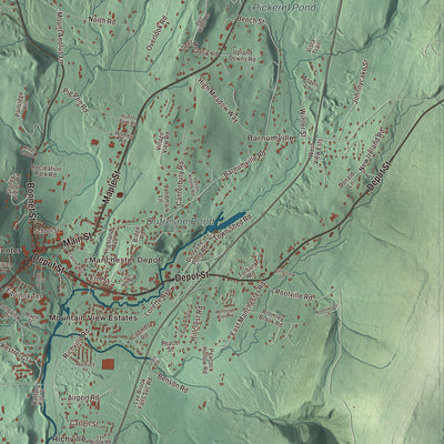 Terrain and local geography detail from the Manchester, Vermont map