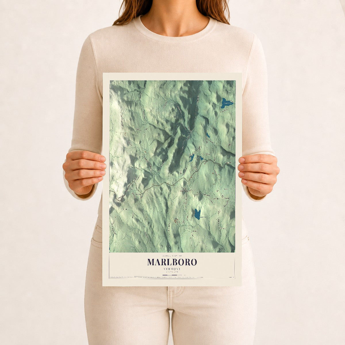 Marlboro, Vermont map print - 12 x 18 archival matte print