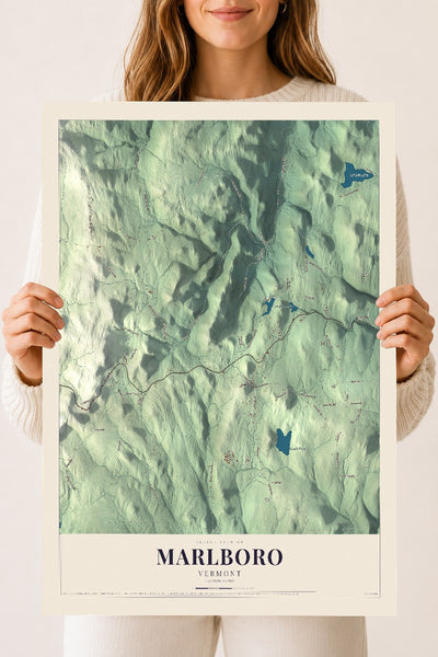 Marlboro, Vermont map print - 18 x 24 archival matte print