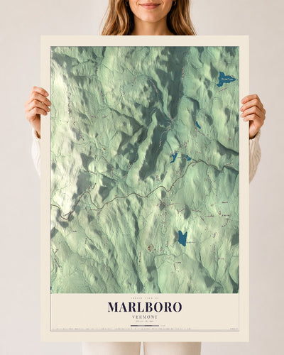 Marlboro, Vermont map print - 24 x 36 archival matte print