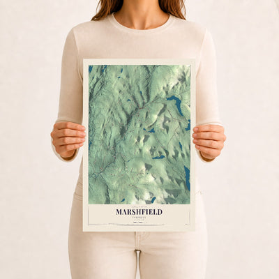 Marshfield, Vermont map print - 12 x 18 archival matte print