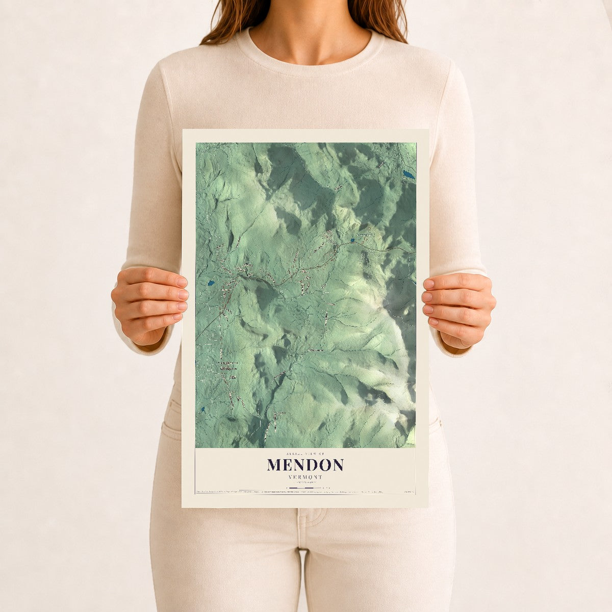 Mendon, Vermont map print - 12 x 18 archival matte print