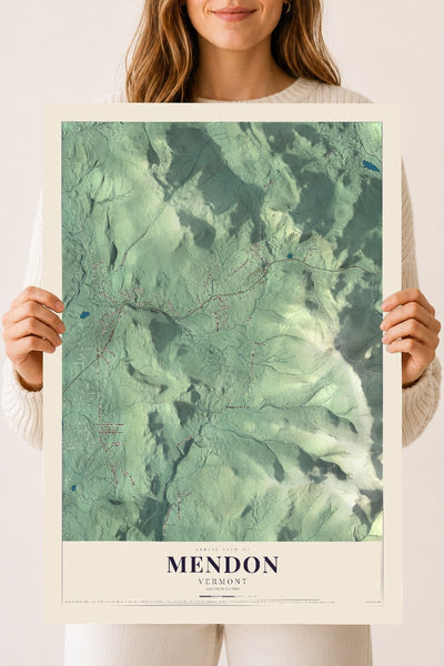Mendon, Vermont map print - 18 x 24 archival matte print