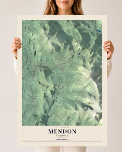 Mendon, Vermont map print - 24 x 36 archival matte print