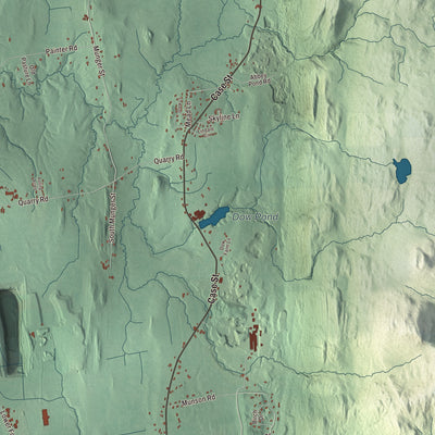 Terrain and local geography detail from the Middlebury, Vermont map