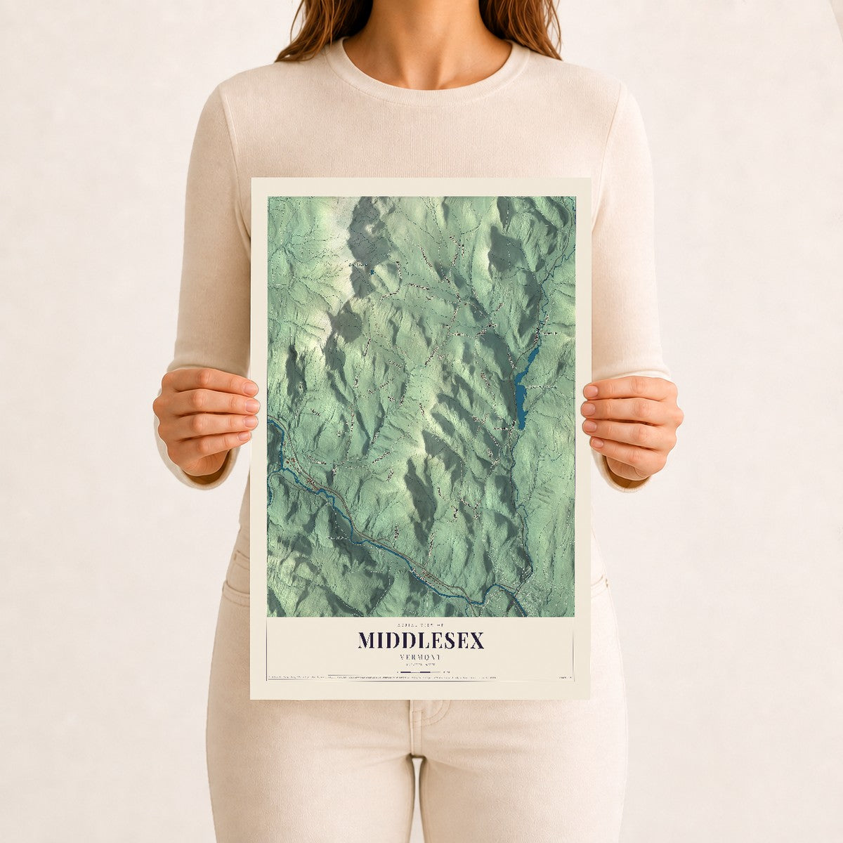 Middlesex, Vermont map print - 12 x 18 archival matte print
