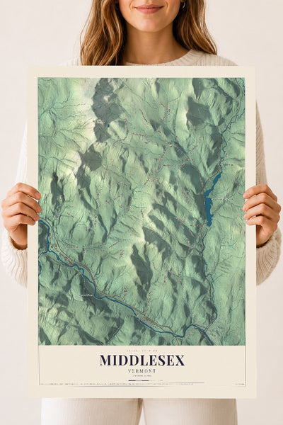 Middlesex, Vermont map print - 18 x 24 archival matte print