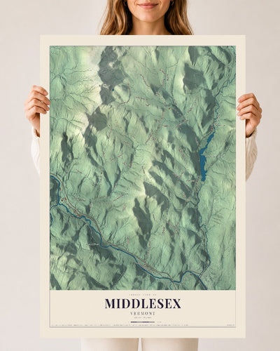 Middlesex, Vermont map print - 24 x 36 archival matte print