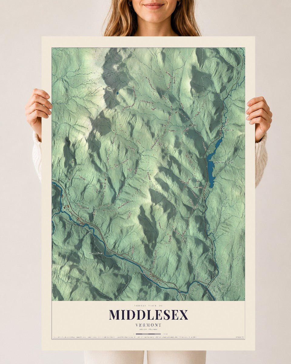 Middlesex, Vermont map print - 24 x 36 archival matte print