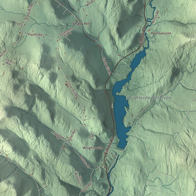 Terrain and local geography detail from the Middlesex, Vermont map