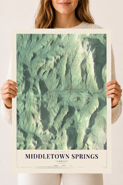 Middletown Springs, Vermont map print - 18 x 24 archival matte print