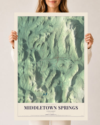 Middletown Springs, Vermont map print - 24 x 36 archival matte print