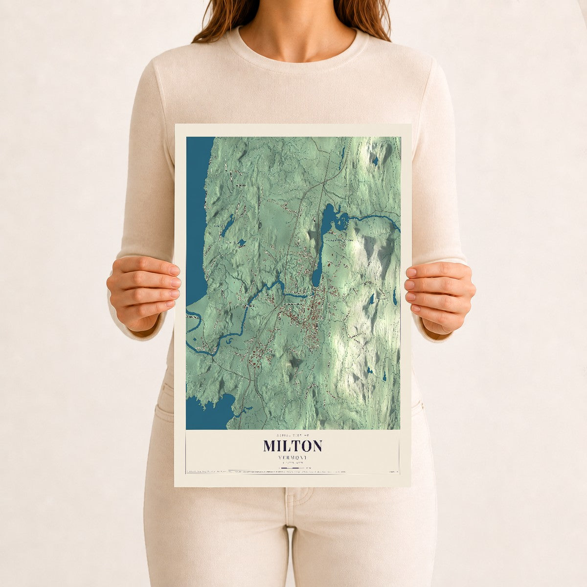 Milton, Vermont map print - 12 x 18 archival matte print
