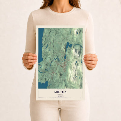 Milton, Vermont map print - 12 x 18 archival matte print