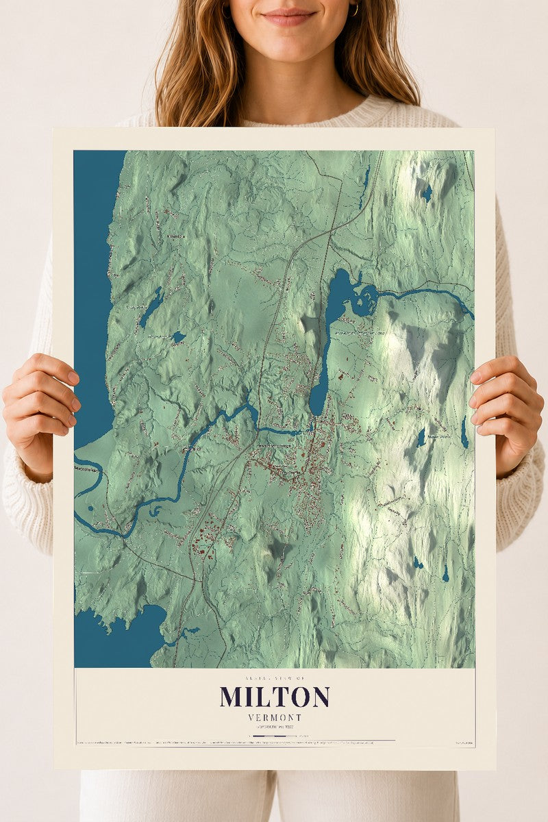 Milton, Vermont map print - 18 x 24 archival matte print