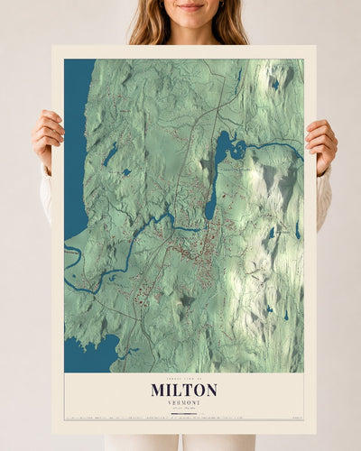 Milton, Vermont map print - 24 x 36 archival matte print