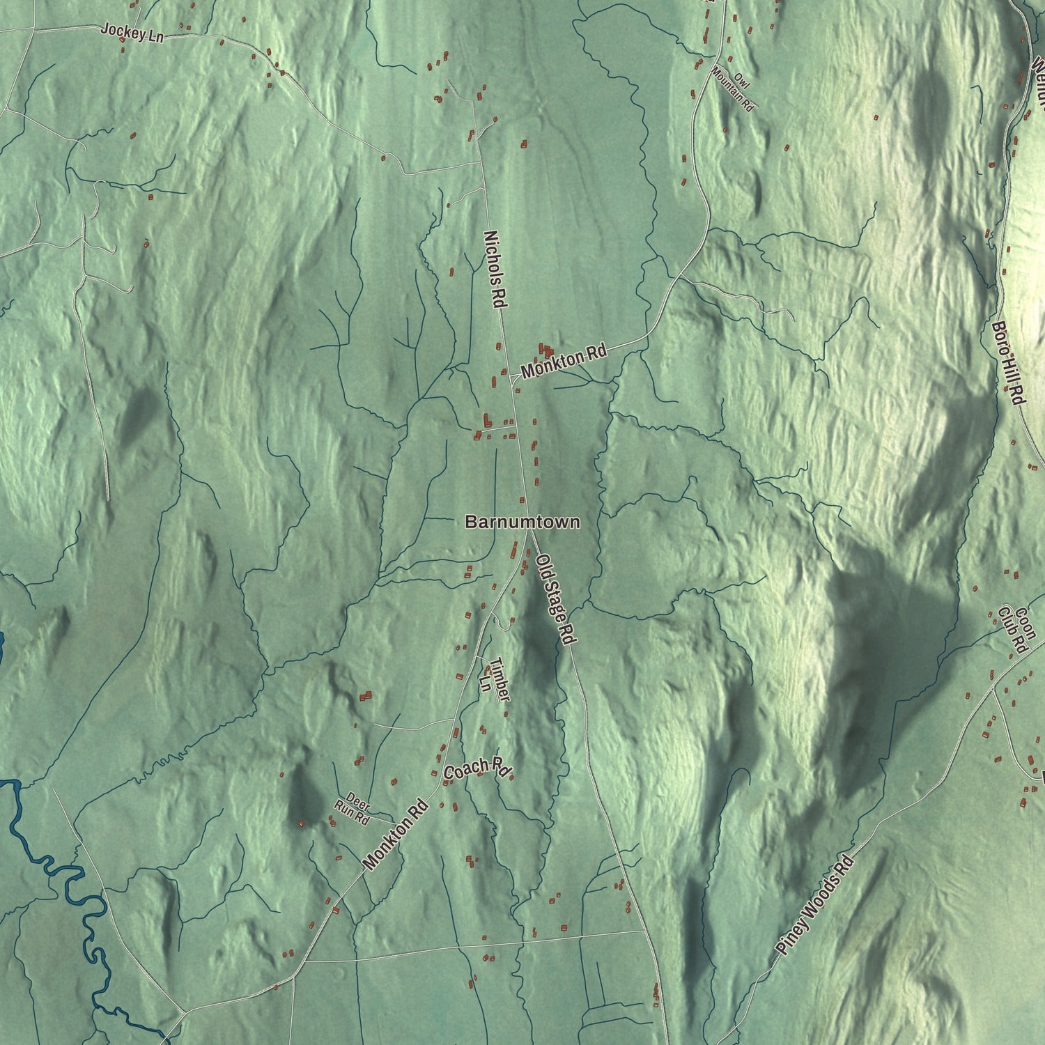 Street and neighborhood detail from the Monkton, Vermont map