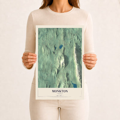 Monkton, Vermont map print - 12 x 18 archival matte print