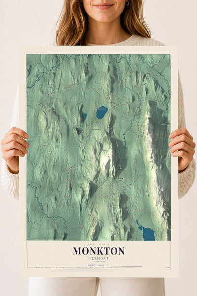 Monkton, Vermont map print - 18 x 24 archival matte print