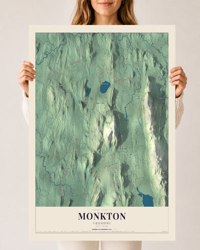 Monkton, Vermont map print - 24 x 36 archival matte print