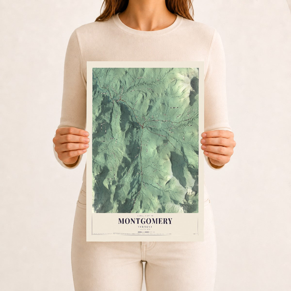 Montgomery, Vermont map print - 12 x 18 archival matte print