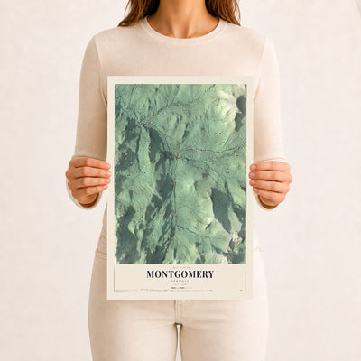 Montgomery, Vermont map print - 12 x 18 archival matte print