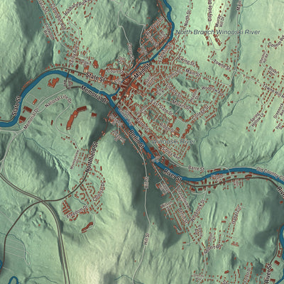 Street and neighborhood detail from the Montpelier, Vermont map