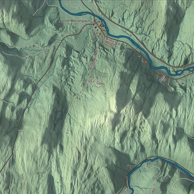 Street and neighborhood detail from the Moretown, Vermont map