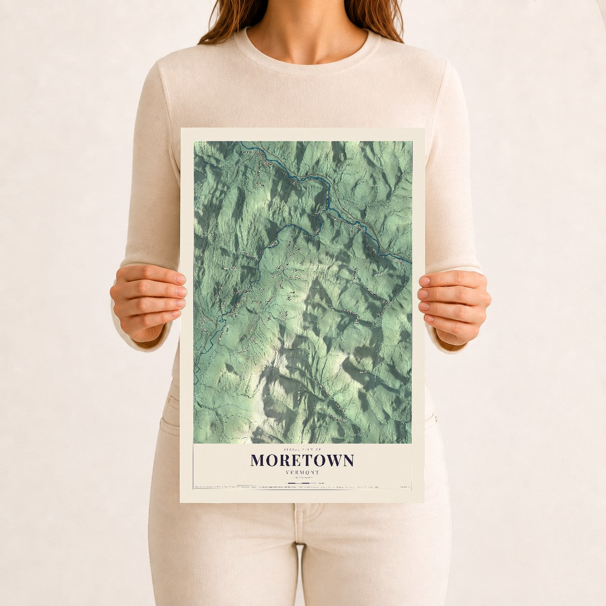 Moretown, Vermont map print - 12 x 18 archival matte print