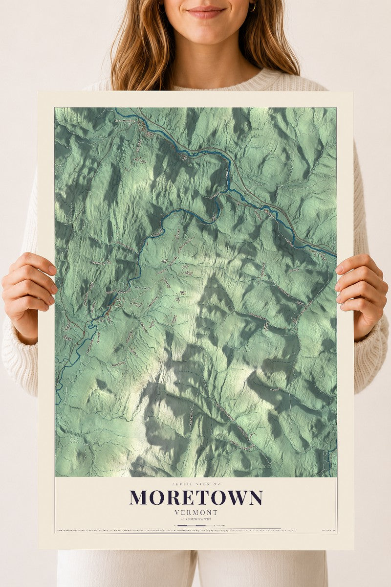 Moretown, Vermont map print - 18 x 24 archival matte print