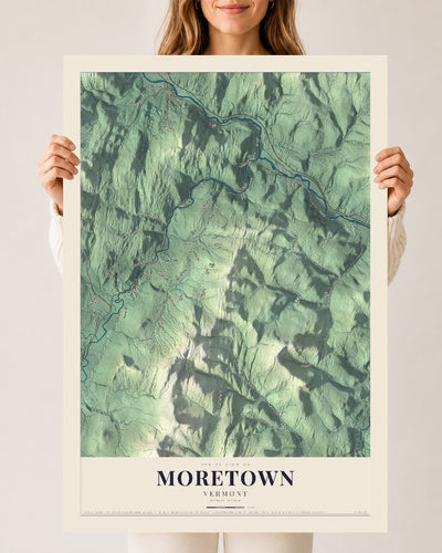 Moretown, Vermont map print - 24 x 36 archival matte print