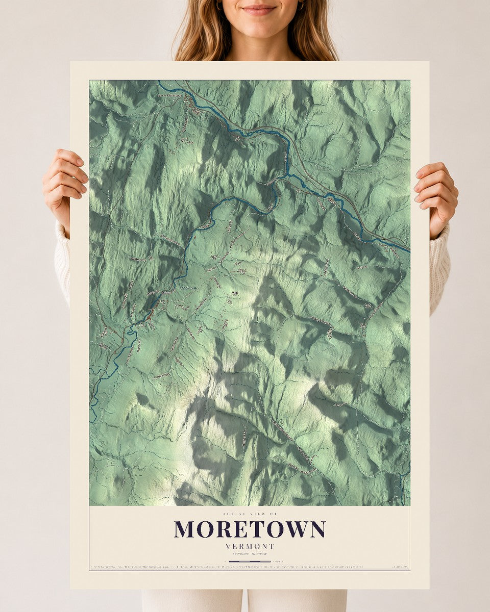 Moretown, Vermont map print - 24 x 36 archival matte print