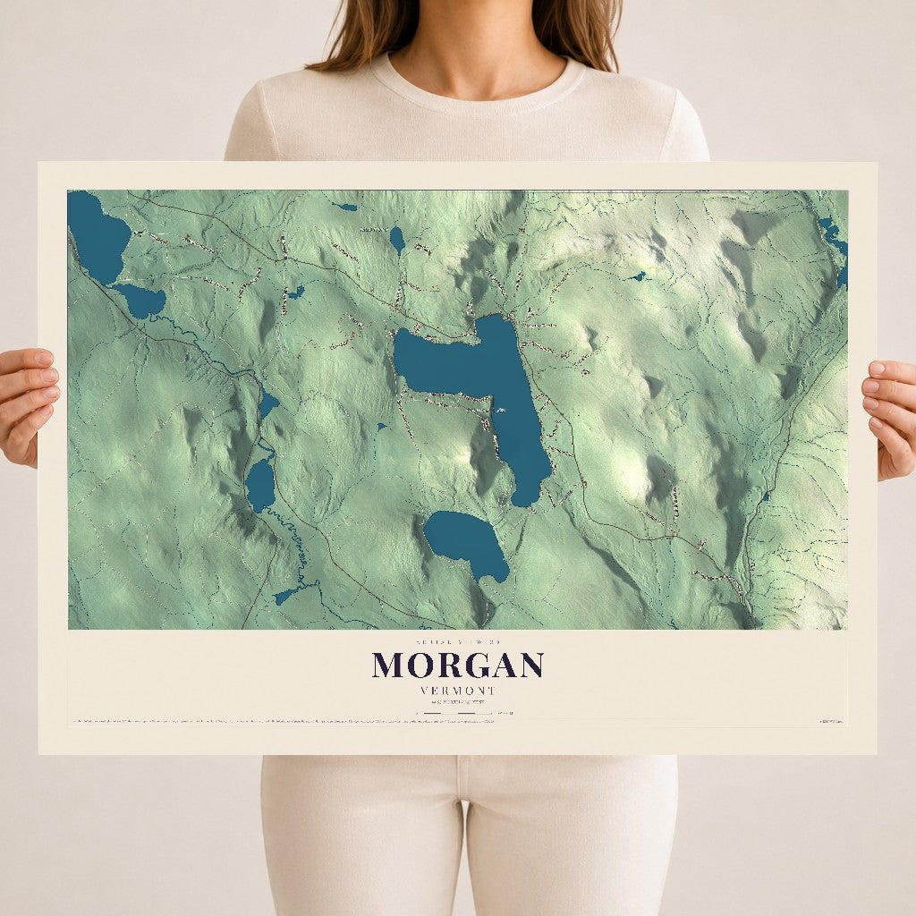 Map of Morgan, Vermont, 18 x 24 inch unframed archival matte print
