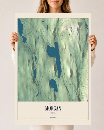Morgan, Vermont map print - 24 x 36 archival matte print