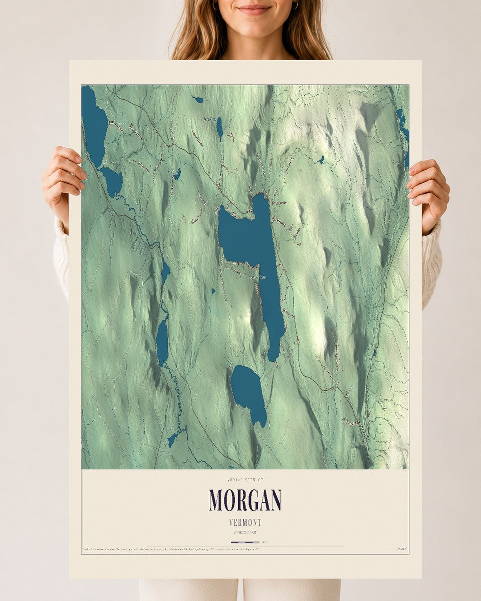 Morgan, Vermont map print - 24 x 36 archival matte print