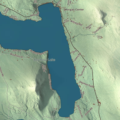 Terrain and local geography detail from the Morgan, Vermont map