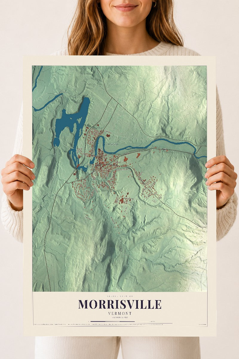 Morrisville, Vermont map print - 18 x 24 archival matte print