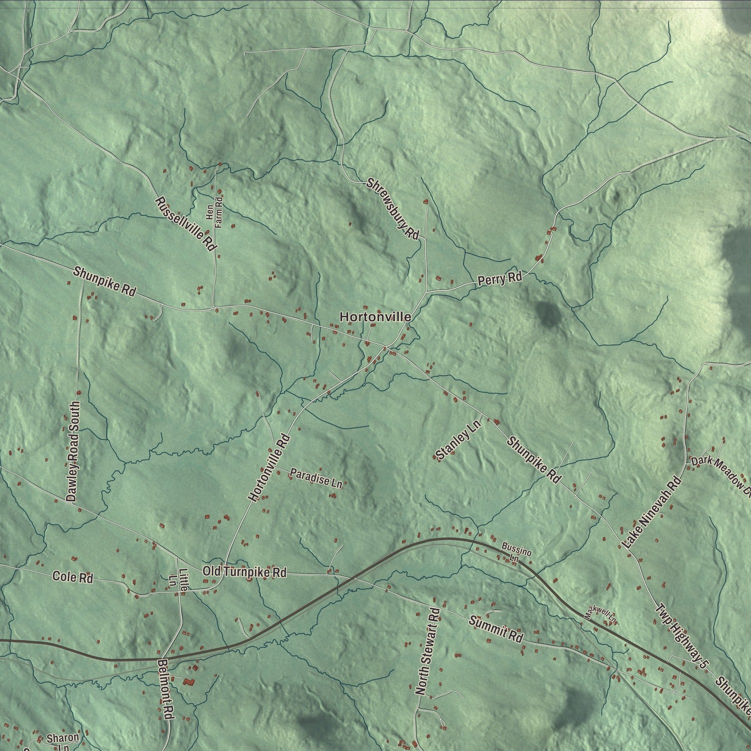 Street and neighborhood detail from the Mount Holly, Vermont map