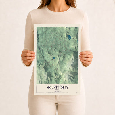 Mount Holly, Vermont map print - 12 x 18 archival matte print