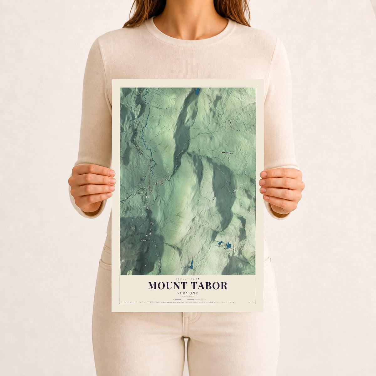 Mount Tabor, Vermont map print - 12 x 18 archival matte print